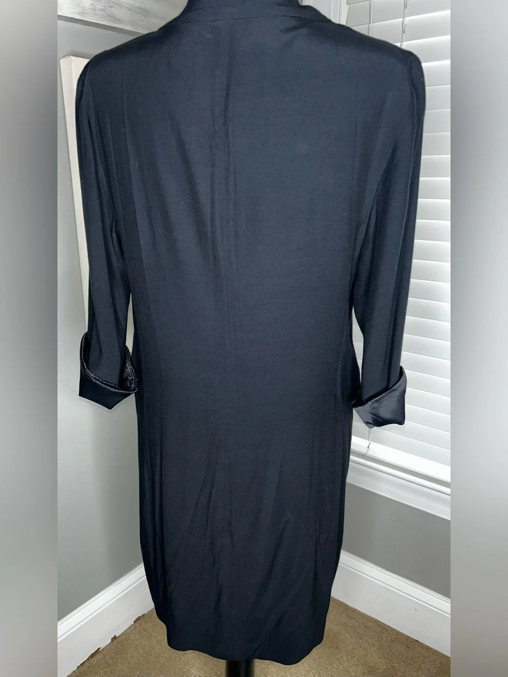 Free People Double-Breasted Black Blazer Dress with Gold Buttons Size Small